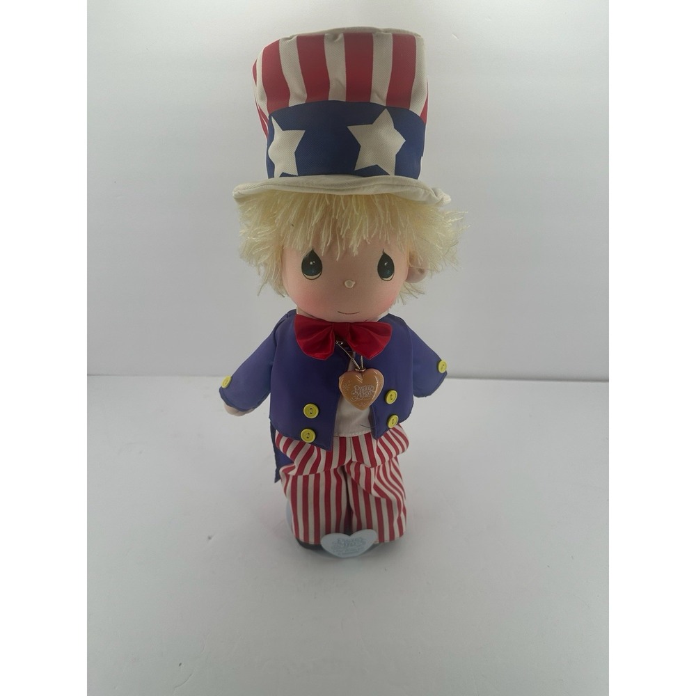 VTG 1986 APPLAUSE PRECIOUS MOMENTS UNCLE SAM DOLL WITH STAND 16", USA - Picture 1 of 6